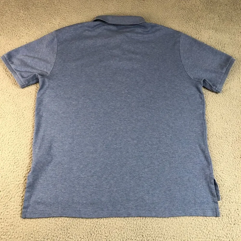 Polo Ralph Lauren Shirt Men XL Blue Pony Logo Preppy Custom Fit Dadcore Slit
